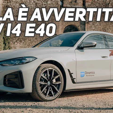 Copertina del video dedicato alla prova su strada, alla ricarica e alla dinamica della BMW i4 eDrive40