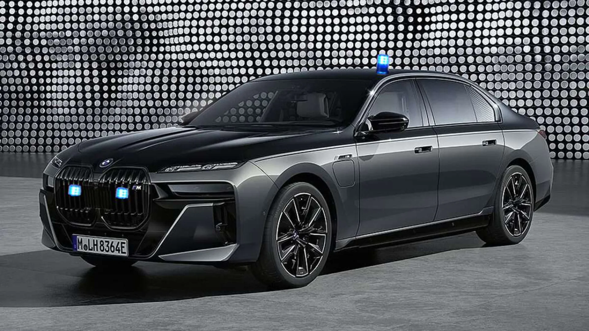 bmw i7 protection anteriore con lampeggianti