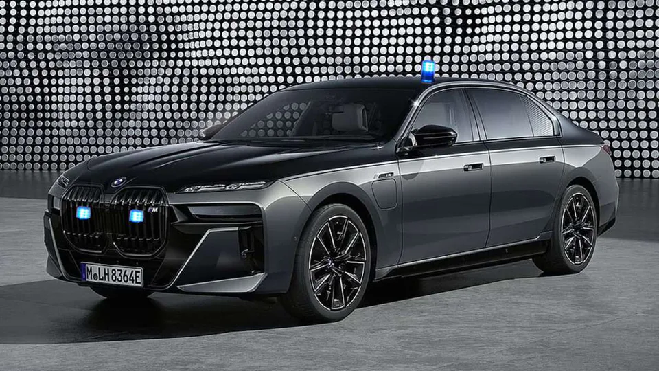 bmw i7 protection anteriore con lampeggianti