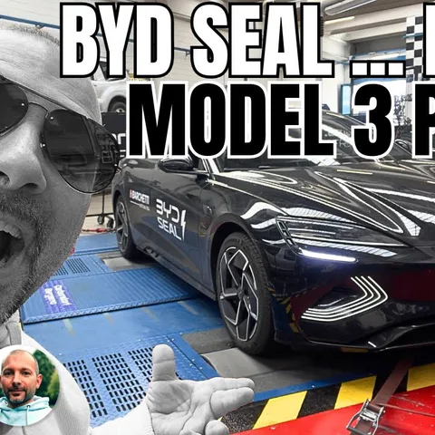 Copertina del video dedicato alla prova al banco della BYD Seal AWD Excellence e al confronto con Tesla Model 3 Performance