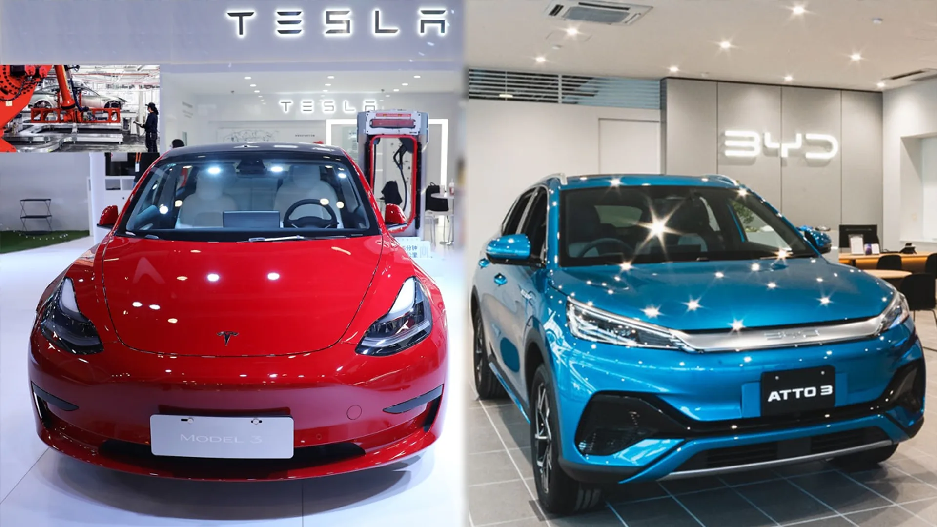 Tesla e BYD sono in testa nel mondo delle auto elettriche, mentre i produttori di auto giapponesi vanno a rilento.