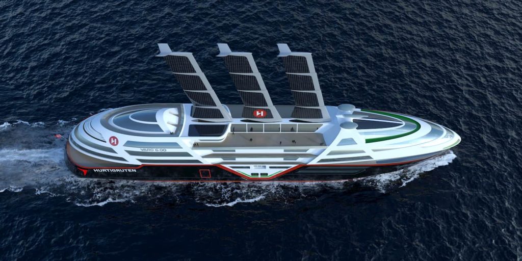 Questa nave da crociera elettrica utilizzerà tre giganteschi pannelli solari retrattili per alimentasi | Elettronauti.it