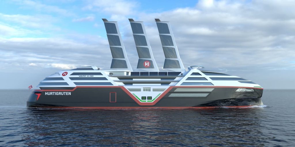 Questa nave da crociera elettrica utilizzerà tre giganteschi pannelli solari retrattili per alimentasi | Elettronauti.it