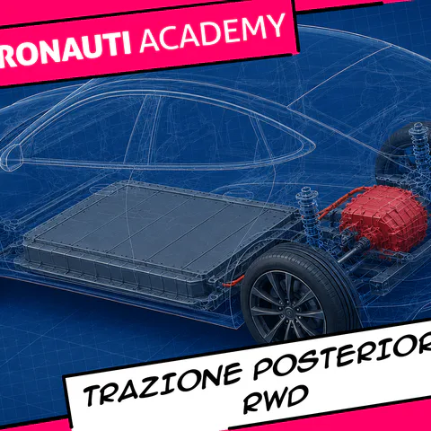 Blueprint con un'auto a trazione posteriore