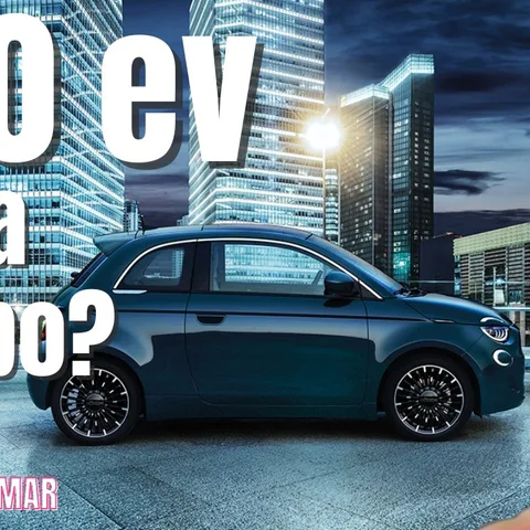 Copertina del video dedicato alla prova urbana della Fiat 500e La Prima, con consumi, autonomia e prezzo
