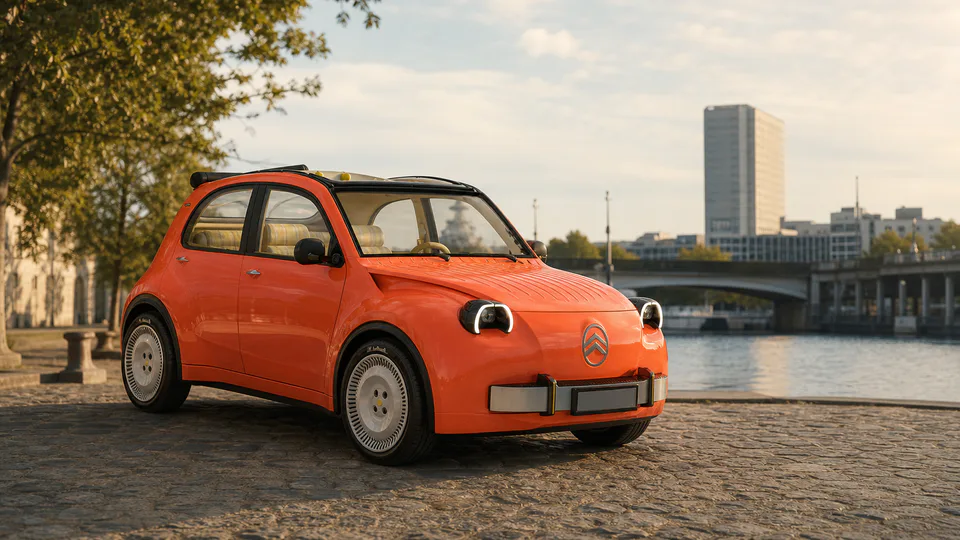 La Citroën 2 CV Concept elettrica presentata come anticipazione del possibile modello di serie del 2028