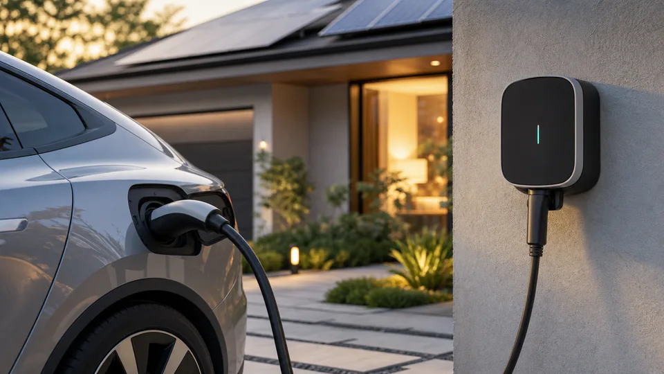 Wallbox domestica per la ricarica di un’auto elettrica, tema al centro della crescita delle richieste in Italia