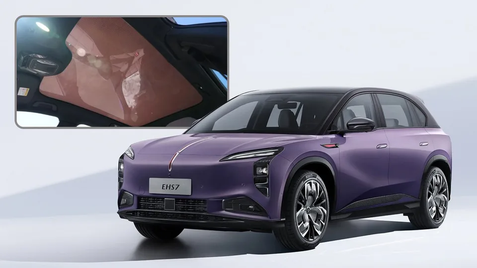 Hongqi EHS7: tetto solare in perovskite da 400 kWh