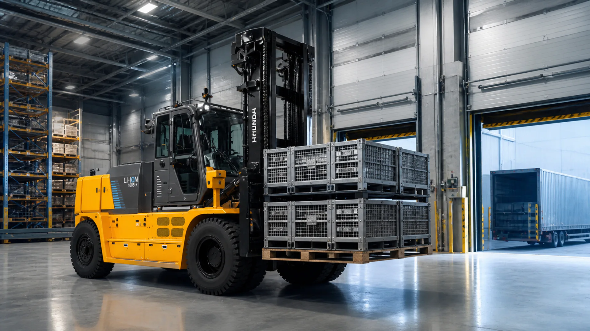 Il carrello elevatore elettrico Hyundai 160B-X della gamma a batteria B-X