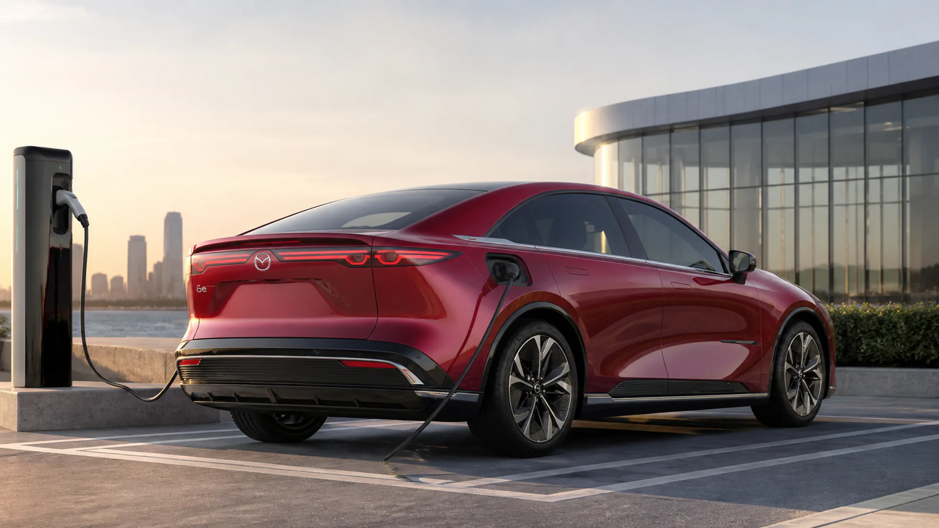 Mazda 6e model year 2027 con batteria LFP da 78 kWh e autonomia dichiarata fino a 560 km