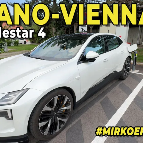Copertina del video sulla prova della Polestar 4 Dual Motor nel viaggio da Milano a Vienna