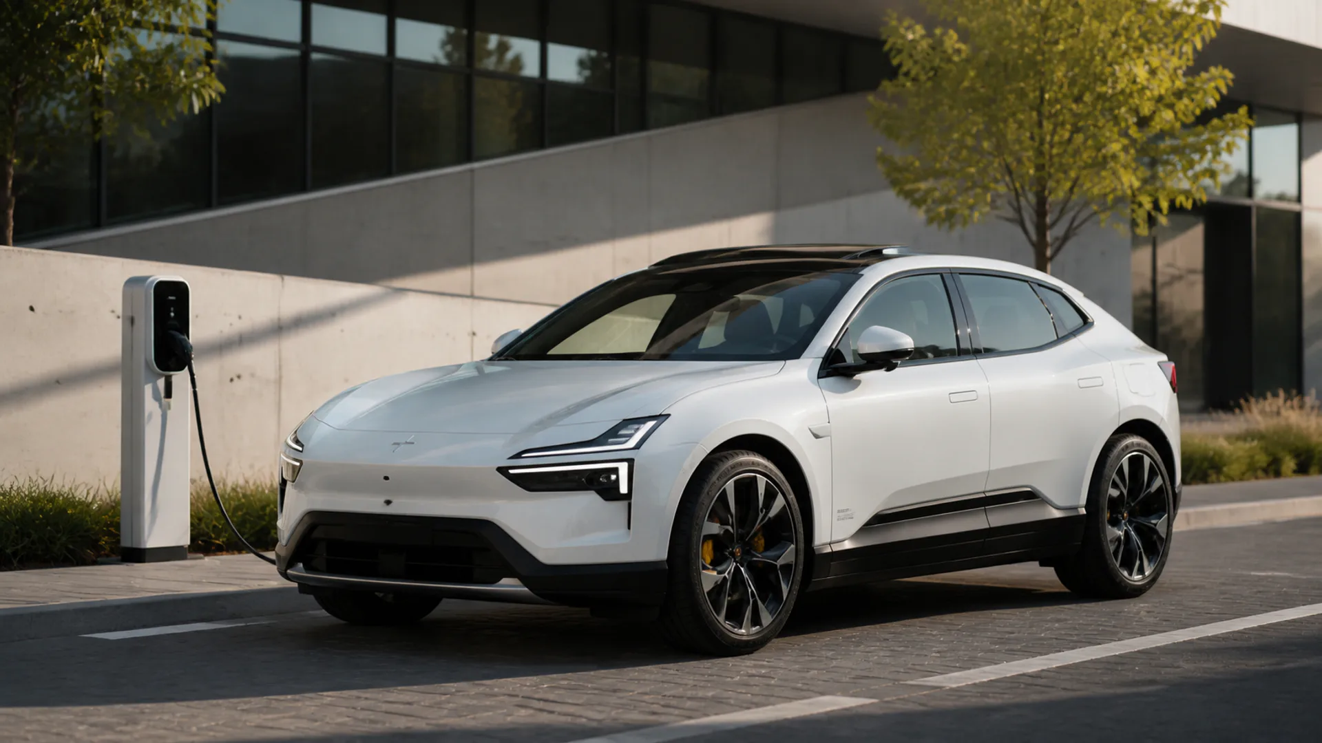 La Polestar 4 SUV elettrica con lunotto posteriore, disponibile con trazione posteriore o integrale