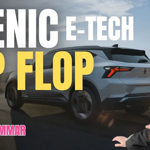 Copertina del video dedicato ai pregi e ai difetti della Renault Scenic E-Tech in allestimento Iconic