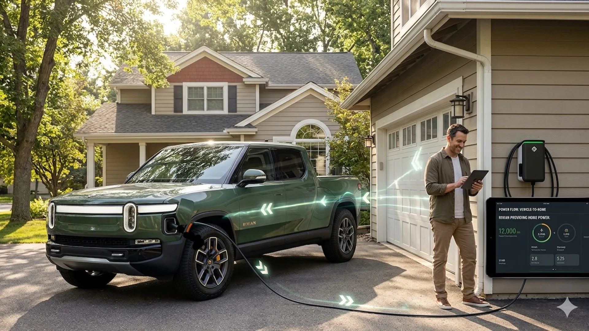 Rivian accelera sul V2H, un brevetto svela un sistema domestico evoluto