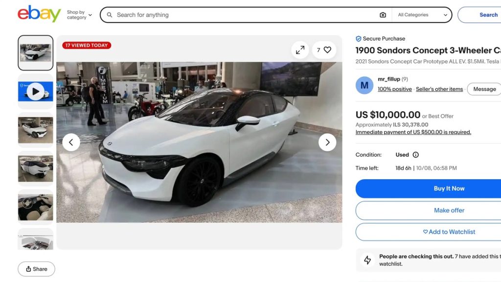 Sondors, l'auto elettrica a tre ruote in vendita | Elettronauti.it