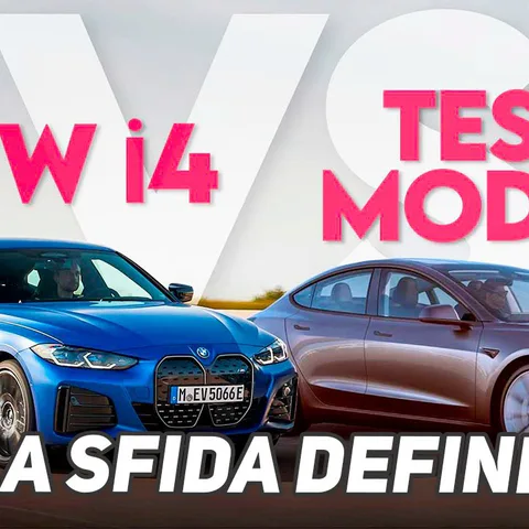 Copertina del confronto dei consumi in autostrada tra Tesla Model 3 Performance e BMW i4