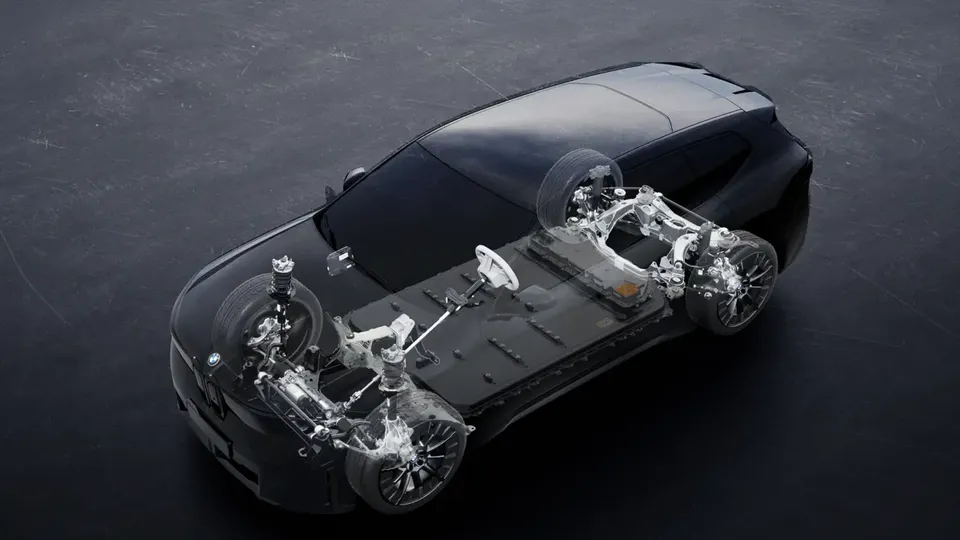 Elettronauti - BMW iX3 40 - Schema tecnico - Vista anteriore a tre quarti