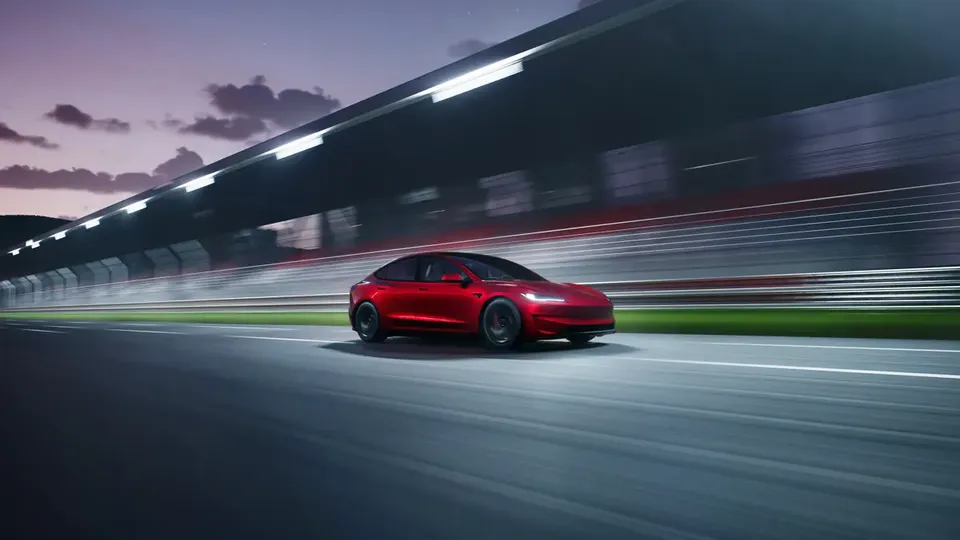 Elettronauti - Tesla Model 3 Performance - Rosso - Esterno - Vista anteriore a tre quarti